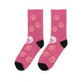 Pink Paw Padded Crew Socks