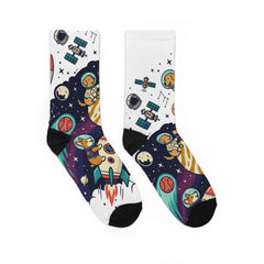 Space Adventure Padded Crew Socks