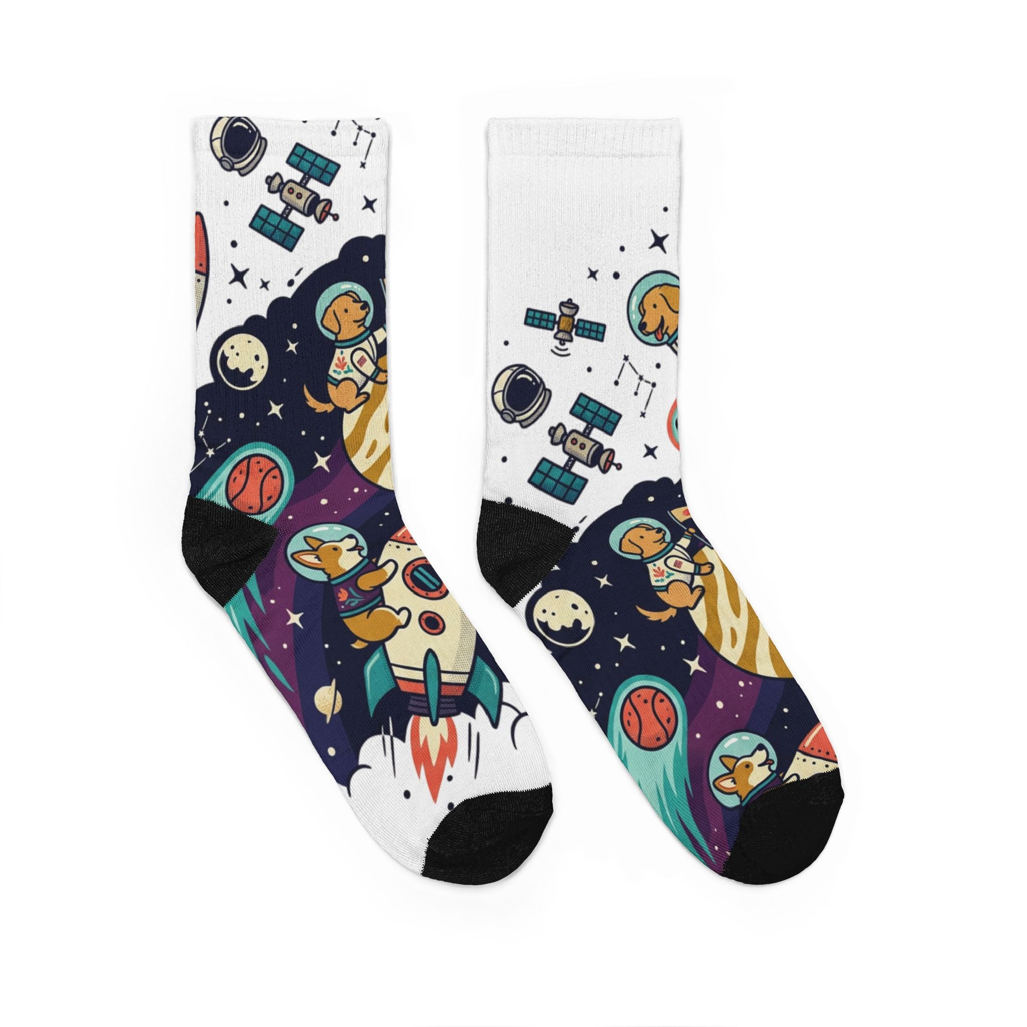 Space Adventure Padded Crew Socks