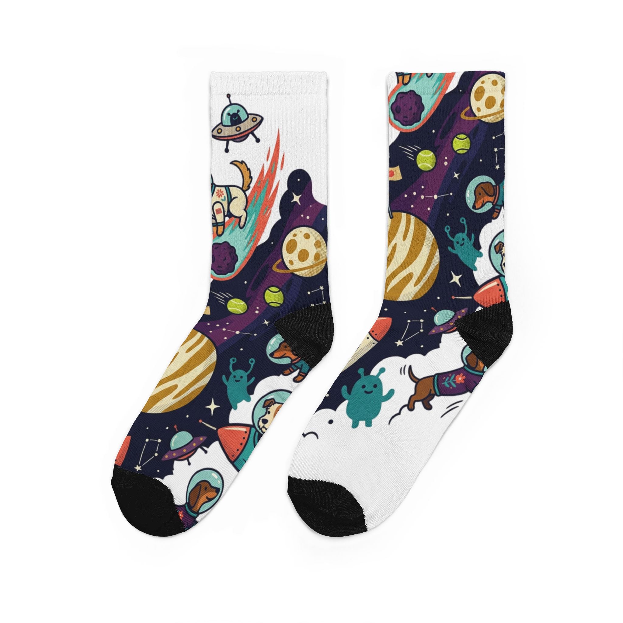Space Adventure Padded Crew Socks