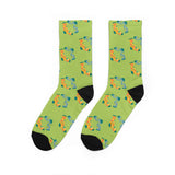 Green Pattern Padded Crew Socks